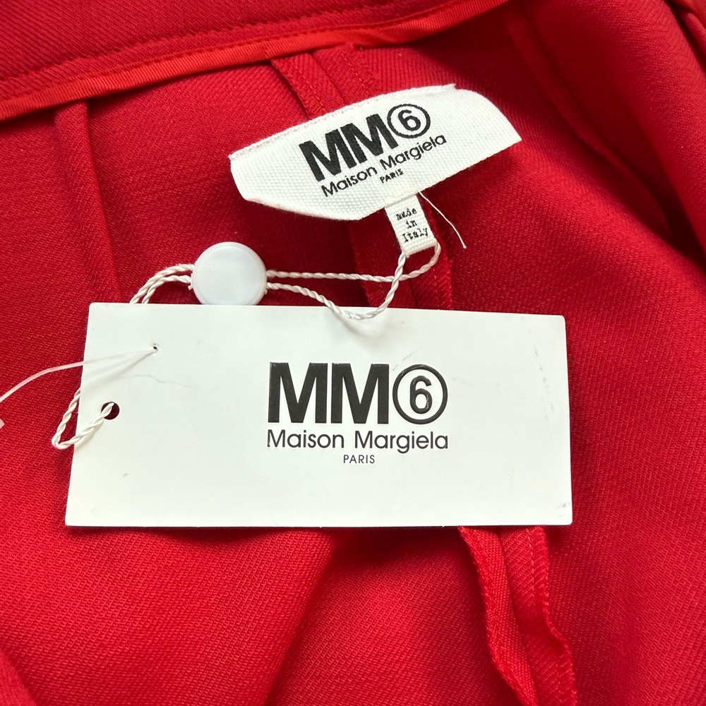 MM6 Maison Margiela Red Cropped Wide Leg Pants NWT IT 40 Made in Italy - Picture 5 of 8